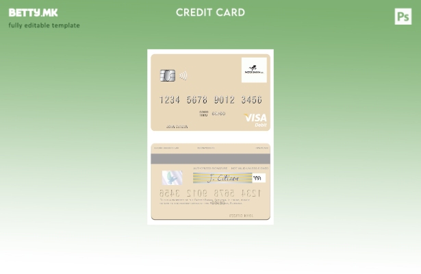 Модерен стил Словенија Фактор банка виза дебитна картичка шаблон